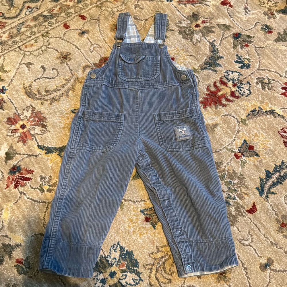Rylee + Cru Boys Blue Corduroy Overalls